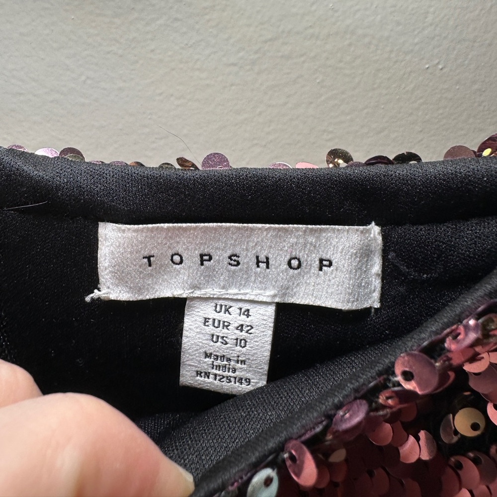 Topshop Reversible Sequin Wrap Front Mini Skirt S… - image 6